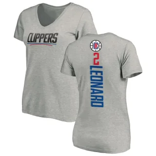 Women's Los Angeles Clippers Kawhi Leonard Ash Backer T-Shirt